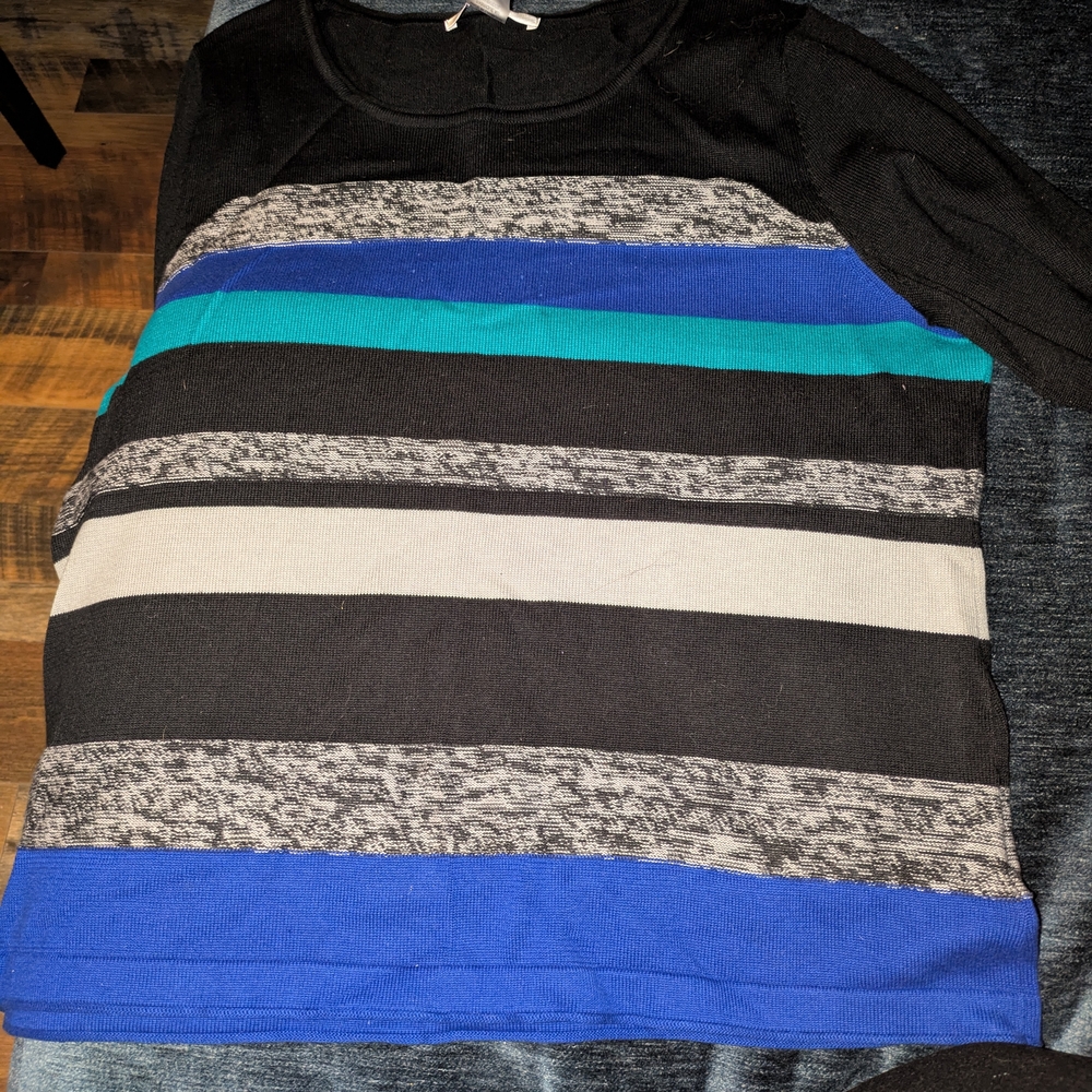 Alia Black, Blue, And Grey Knitwear
